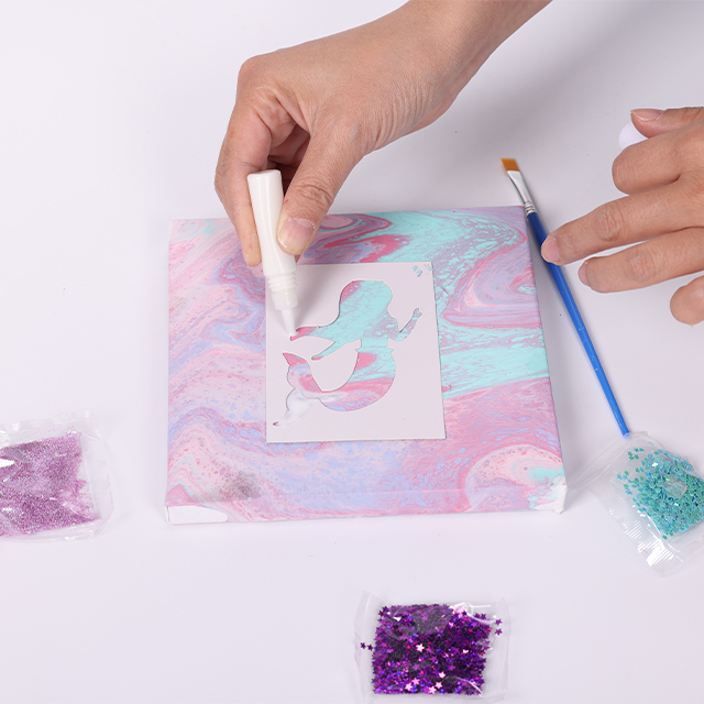 Professional Mermaid Pouring Art Canvas Kit