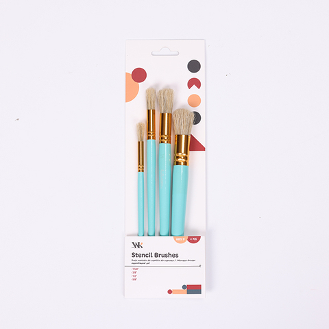 Natural Bristle Stencil Paint Brush Set
