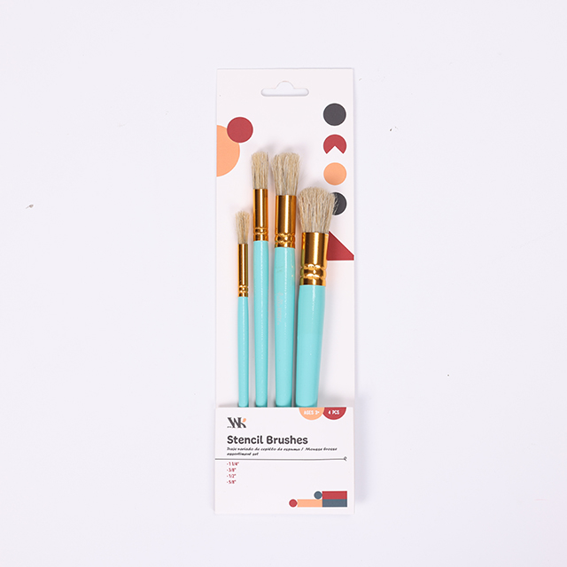 Natural Bristle Stencil Paint Brush Set