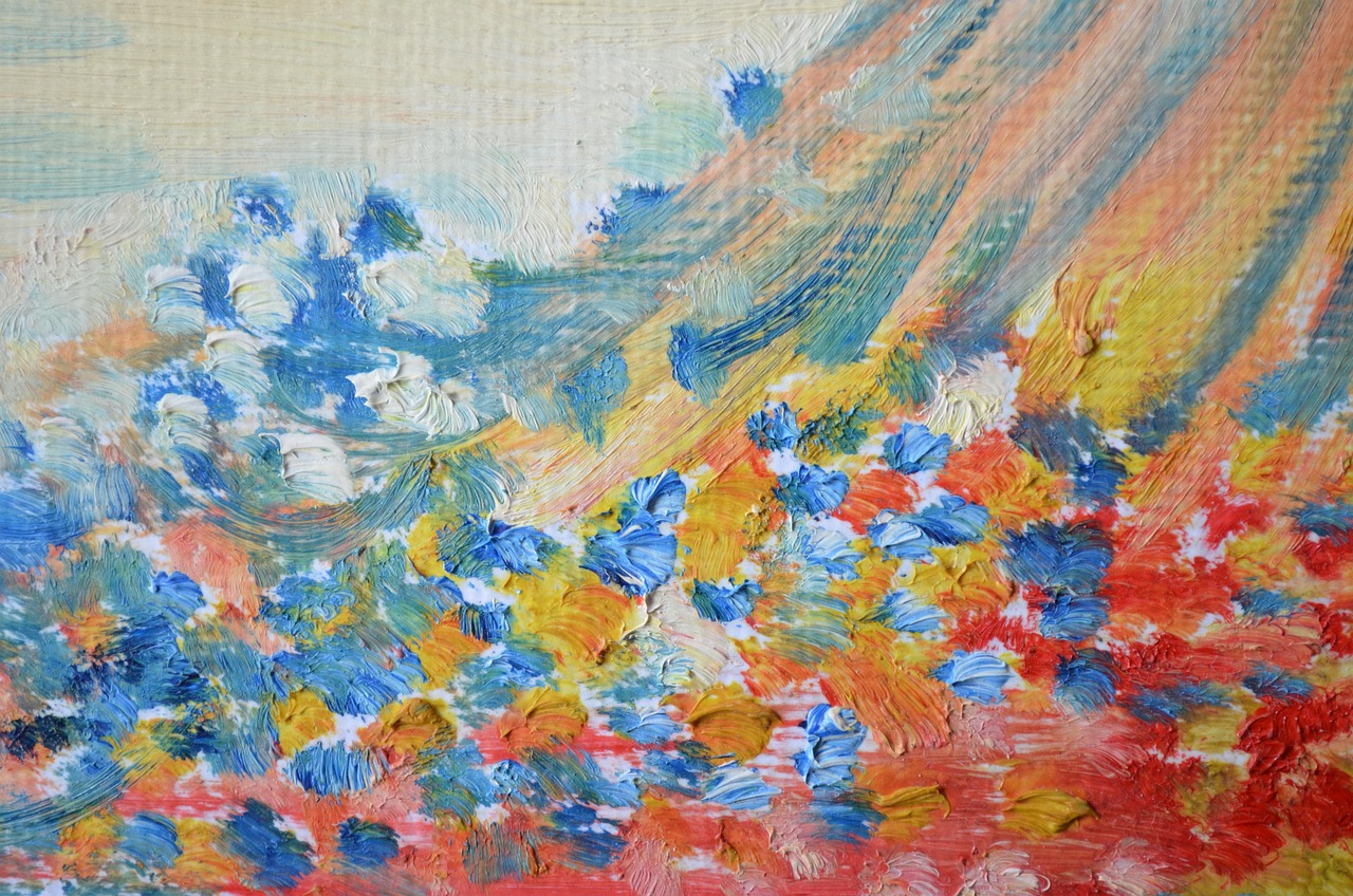 Colorful oil painting strokes