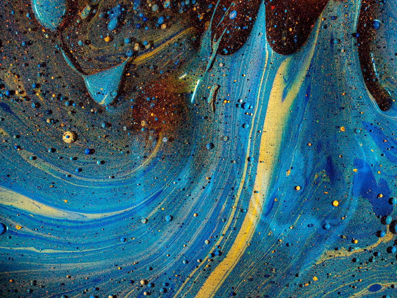 Colorful abstract paint swirls